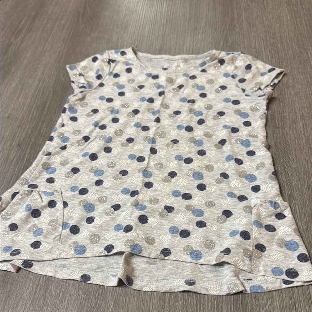 Jumping Beans Gray Top with Blue and Black Dots
